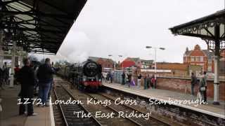 70013 Oliver Cromwell whistles through Goole 1Z72 The East Riding  280614 [upl. by Miharba]