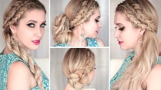 Tuto coiffure dété pour tous les jours ❤ Chignon simple ❤ Tresse de coté pour cheveux mi long [upl. by Flossie]