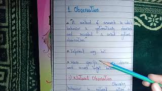 Observation Method  1st Type of Research Methods  Psychology  Vid13 [upl. by Hareema234]