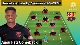 Ansu Fati Comeback  Barcelona Potential Line Up With Ansu Fati Season 20242025  Under Flick [upl. by Nary]