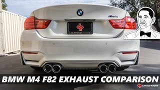 BMW M4 F82 Exhaust Comparison Armytrix Akrapovic Eisenmann iPE  2017 [upl. by Weisler721]