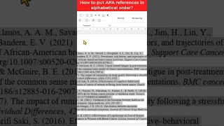 How to put references in alphabetical order  Alphabetizing references in Word  APA Style [upl. by Solohcin]