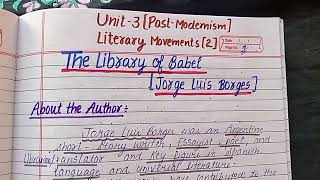 The Library of Babel  Jorge Luis Borges  Literary Movements 2  MA English Sem 2  PU [upl. by Cleasta]