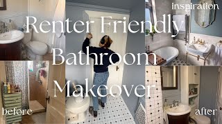 renter friendly small bathroom makeover pt 2 [upl. by Mariquilla]