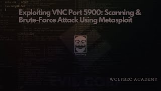 Exploiting VNC Port 5900 Scanning amp BruteForce Attack Using Metasploit [upl. by Isabea]