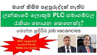 Top Job Vacancies for Freshers in Sri Lankan PLC Companies 2024  No Experience Needed [upl. by Ynattib486]