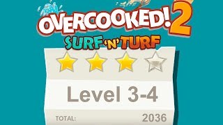 Overcooked 2 Surf n Turf DLC Level 34 4 Stars 2 Player Coop [upl. by Laurance473]