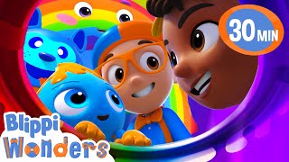 Blippi amp Meekahs Magic Colors Mix  Blippi Wonders  NEW Animated Series  Blippi Wonders [upl. by Eric]