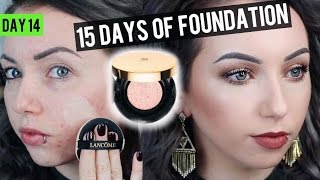 LANCOME TEINT IDOLE ULTRA CUSHION Foundation Review amp Demo 15 DAYS OF FOUNDATION [upl. by Nesmat]