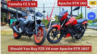 Battle Of The Beasts TVS Apache RTR 160 Vs Yamaha FZSFI V4  Know Which One to Buy [upl. by Artinad2]