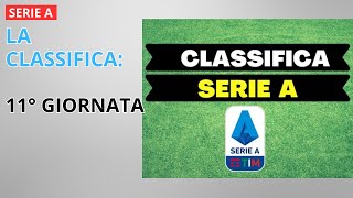 SERIE A  La classifica della 11° giornata [upl. by Nivlek]