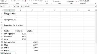 Regnskap i excel 1P [upl. by Kcirdled8]