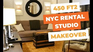 Small space living NYC studio apartment makeover [upl. by Htebazile]