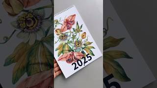 calendar artcalendar illustrated watercolorpainting butterfly moth flowers [upl. by Cletus733]