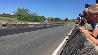 Isle of Man TT Motorcycle races Hillberry wall [upl. by Koblick]