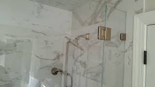 Custom Shower Door Installation with Brushed Bronzed Hardware [upl. by Bardo]