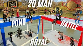 WWE 20 Man Pond Battle Royal Action Figure Match [upl. by Flight]