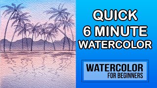 How to Paint a Watercolor Sunset Landscape Perfect For Beginners [upl. by Kaja]