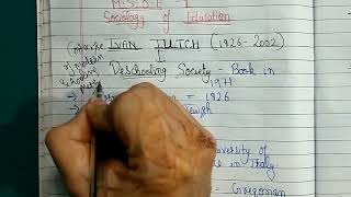 IGNOU MA SOCIOLOGY  MSOE 1  IMPORTANT QUESTIONS  IVAN ILLICH  Deschooling Society [upl. by Dugan731]