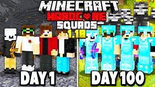 WE Survived 100 Days in 118 Hardcore Minecraft 4Squad 100 days [upl. by Bonnice]