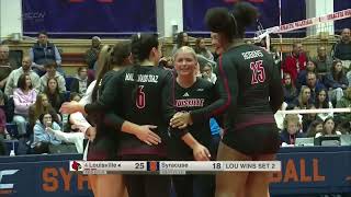 Highlights No 4 Louisville Volleyball at Syracuse [upl. by Nueovas]