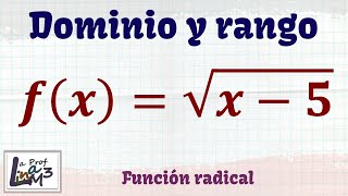 Dominio y rango de una función radical  Ejercicio 2  La Prof Lina M3 [upl. by Gentes]