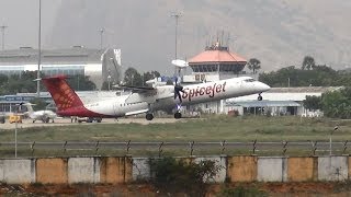 SpiceJet Q400 takes off from Madurai VTSUC [upl. by Tombaugh786]