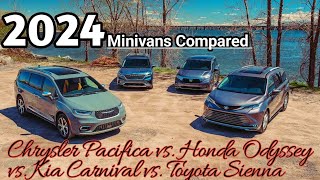 Minivans Compared Chrysler Pacifica vs Honda Odyssey vs Kia Carnival vs Toyota Sienna [upl. by Liatris]