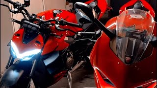 Streetfighter V4 2024euro5vs PanigaleV4 S 2019 Euro4stock exhaust sound [upl. by Cirdet]