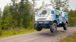 Kamaz T4 Dakar Truck Chases a Volkswagen Polo R WRC [upl. by Arabela]