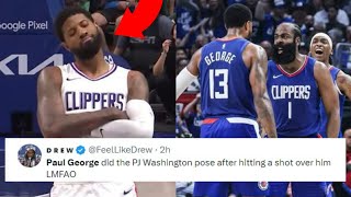 NBA REACT TO PAUL GEORGE VS DALLAS MAVERICKS  PAUL GEORGE REACTIONS [upl. by Ained]