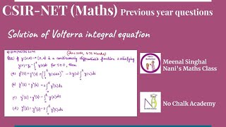 Solution of Volterra Integral equation CSIR UGC NET Question QIDMNETIE36M [upl. by Alesandrini]