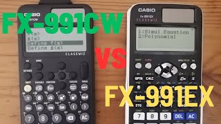 Casio FX991EX vs FX991CW  Calculator Comparison [upl. by Aiyt]