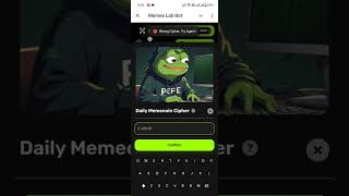 16 amp 17 November Daily Memecoin Cipher of Memes Lab Bot Today Memecoin Cipher today Meme lab cipher [upl. by Atikel40]