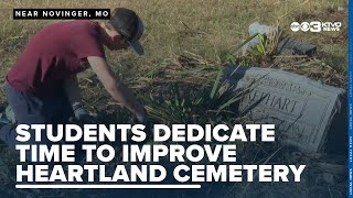 Students and staff dedicate time to improve conditions at Heartland cemetery [upl. by Emsoc]