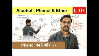 L07  Phenol  फ़ीनॉल का निर्माण  preparation of phenol by cumene hydroperoxide [upl. by Coltun]