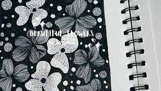 how to draw flower doodles step by step easy flower drawing  creative doodle drawingline drawing [upl. by Hathaway913]