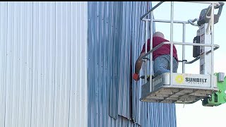 Local drivein works on repairs after storms [upl. by Waly]