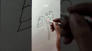 Simple and easy birds drawing with 500 [upl. by Leuams]