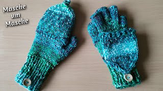 Handschuhe 2 in 1 stricken  Masche um Masche 🧶 [upl. by Esnohpla]