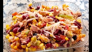 Recette SALADE MEXICAINE FACILE [upl. by Ahsinav]