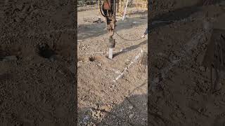 Inserting cement pillars  piling [upl. by Voss]