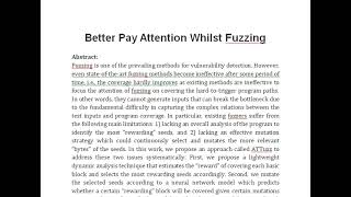 Better Pay Attention Whilst Fuzzing [upl. by Domonic582]