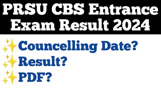 CBS Entrance Exam Result 2024 [upl. by Aniat]