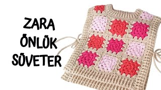 ZARA ÖNLÜK SÜVETER ZARA SÜVETER  MOTİFLİ ÖNLÜK SÜVETER [upl. by Nylyoj]