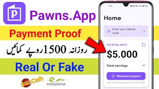 pawns app payment Proof  pawns app real or fake  how to Earn money in Pakistan [upl. by Novyar]