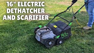 16Inch 155 Amp 2in1 Electric Dethatcher and Scarifier [upl. by Dnomso182]