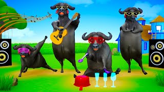 Cow Buffalo Dance in the Farm  Animals Fun Dance Videos  Funny Animals Cow Dance Video [upl. by Schafer154]