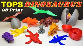 Top 8 Articulated Dinosaurs to 3D Print  S3  3D Printed Articulated Animals Toys [upl. by Citarella]