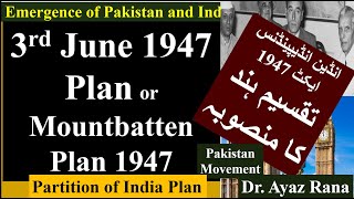 3rd June 1947 Plan Mountbatten Plan Indian Independence Act EngURDUHINDI Pak Affairs CSS [upl. by Kopple]